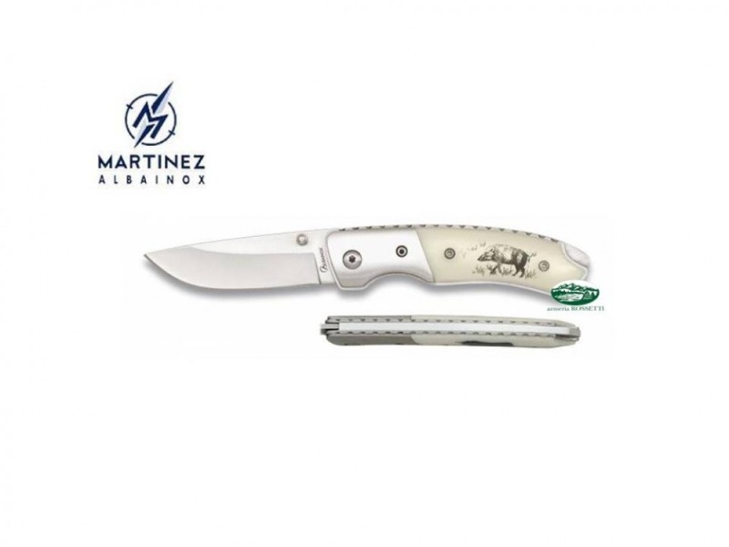 ALBAINOX Coltello Martinez in osso inciso cinghiale
