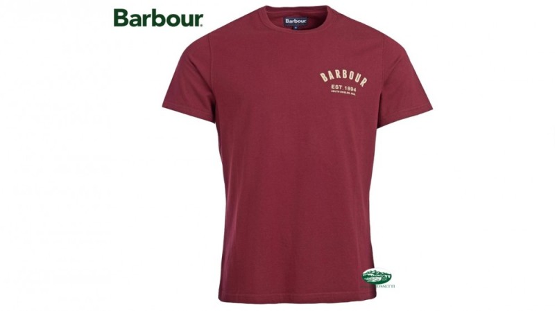 BARBOUR T-shirt girocollo bordeaux