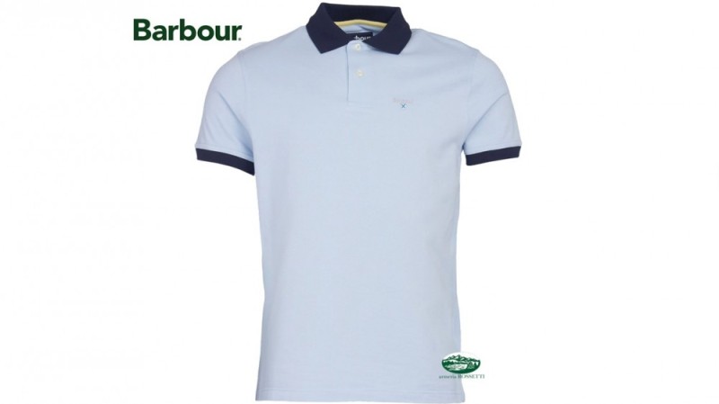 BARBOUR Polo celeste/blu