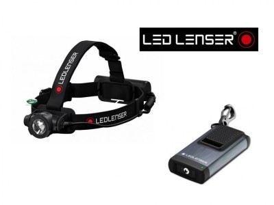 LED LENSER Set Torcia da testa H7R CORE + Torcia led portachiavi K4R