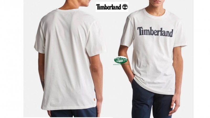 TIMBERLAND T-shirt Girocollo con Logo Kennebec River colore bianco 100
