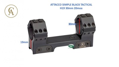 CONTESSA anelli simple black tactical 30mm H19 - 20 moa - SBTFX02/20