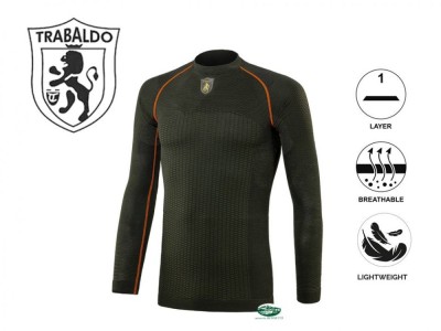 TRABALDO T-shirt intima Dryarn manica lunga verde arancio