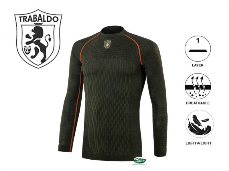 TRABALDO T-shirt intima Dryarn manica lunga verde arancio