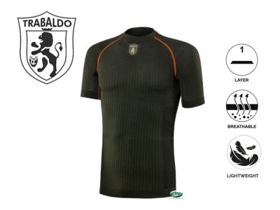 TRABALDO T-shirt intima Dryarn manica corta verde arancio