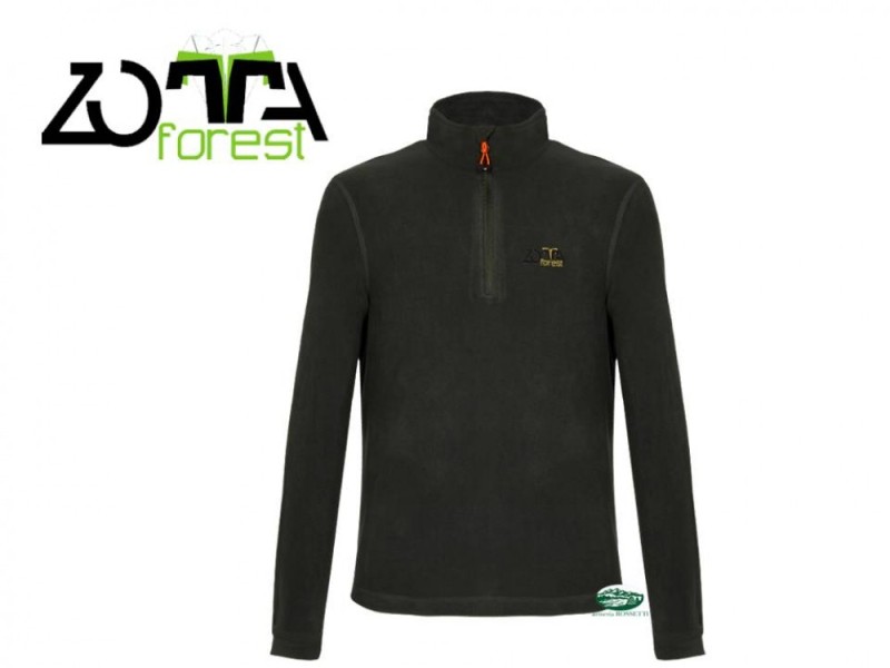 ZOTTA Maglia pile Tempus mezza zip black