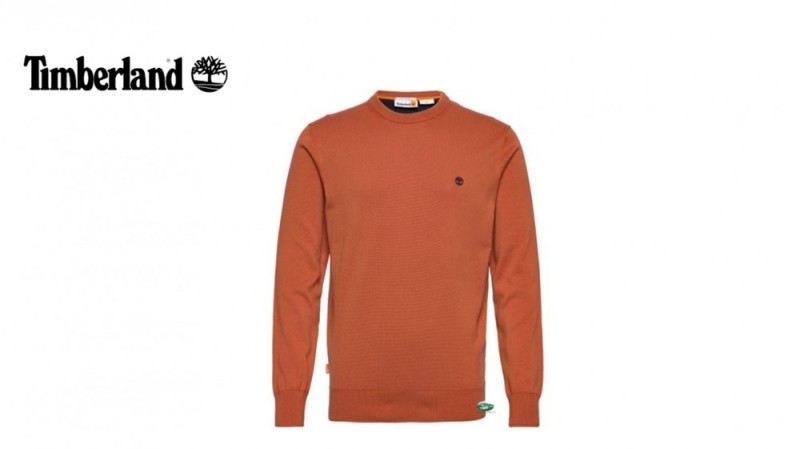 TIMBERLAND Maglia uomo cotone organico colore mattone