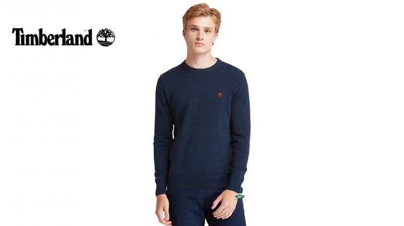 TIMBERLAND Maglia uomo cotone organico blu
