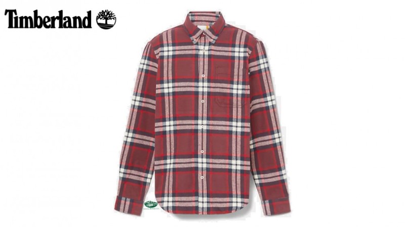 TIMBERLAND Camicia flanella quadro bordeaux/blu