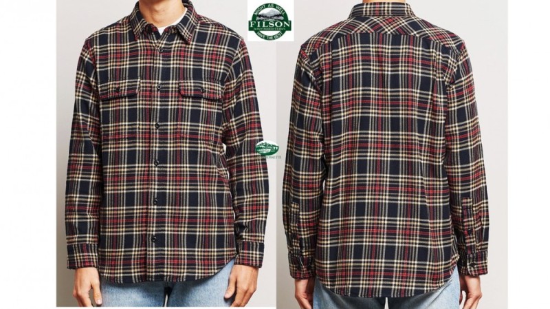 FILSON Camicia flanella quadro blu/rosso