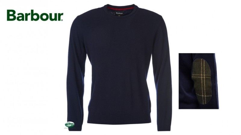 BARBOUR Maglia Harrow girocollo blu 