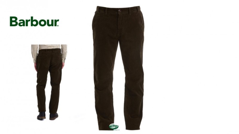 BARBOUR Pantaloni velluto Neuston dark olive