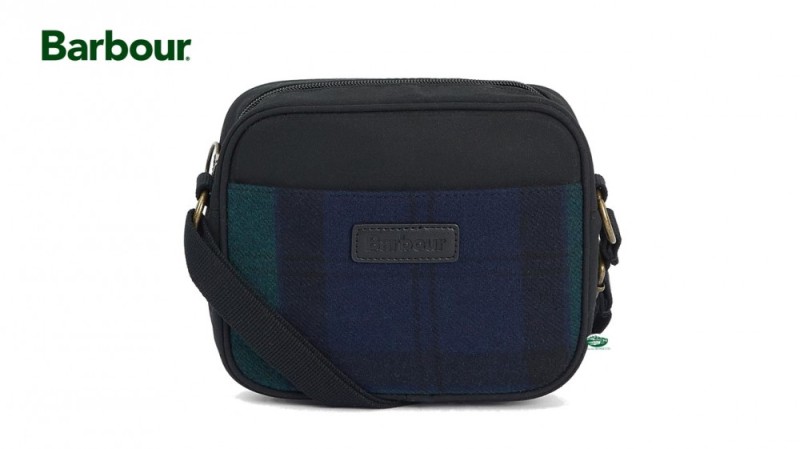 BARBOUR Borsa Contin cross tartan blu/nero
