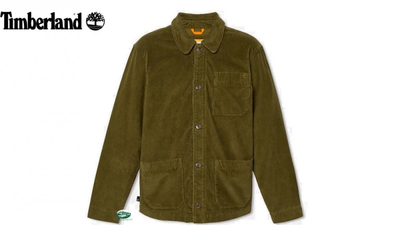 TIMBERLAND Giacca camicia velluto verde