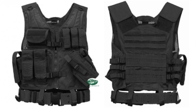 MILSPEC Gilet tattico con fondina nero