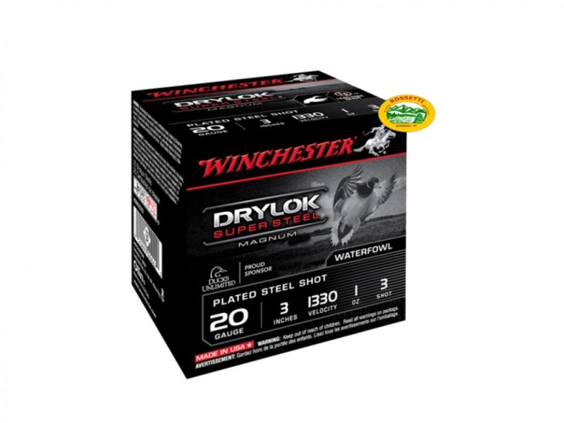 WINCHESTER cartucce DRYLOCK cal.20 magnum gr.28 p.3 senza piombo