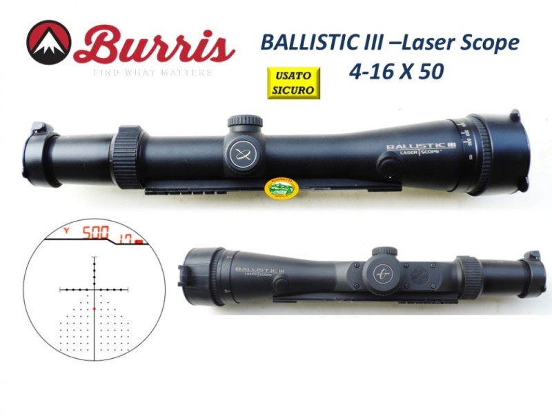BURRIS BALLISTIC III LASER SCOPE 4-16x50 occasione
