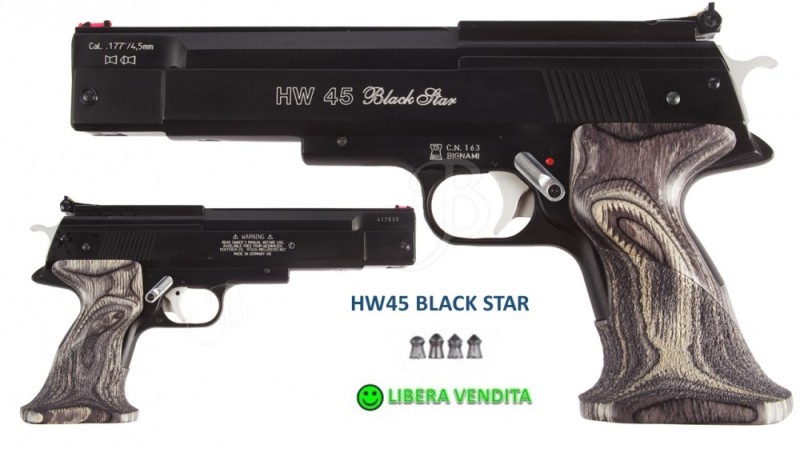 WEIHRAUCH Pistola HW45 Black Star Cal.4,5 mm 