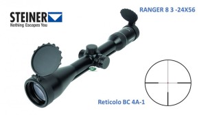 STEINER Ranger 8 3-24x56 reticolo 4A-I e torretta BT