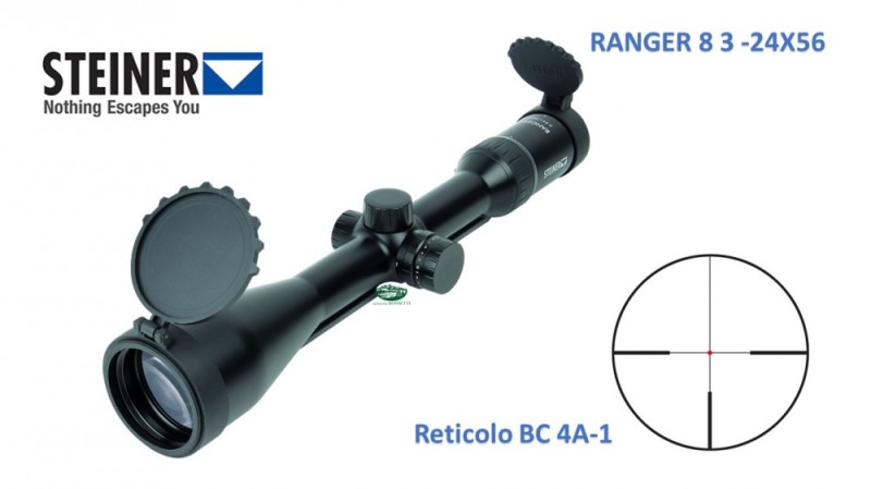 STEINER Ranger 8 3-24x56 reticolo 4A-I e torretta BT