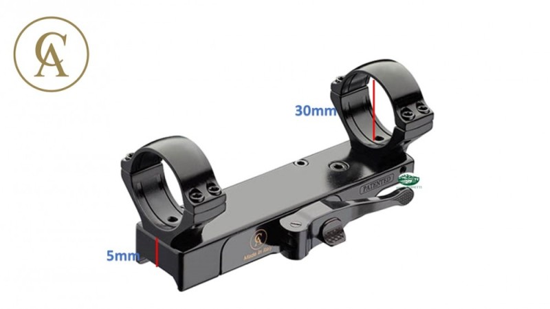 CONTESSA attacco con anelli simple black picatinny 30 mm H 5mm - SBP01/SP02 