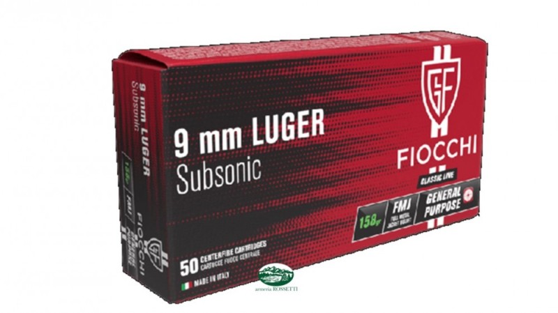 FIOCCHI munizioni cal.9x19 (9 Luger) FMJ 158 gr. subsoniche