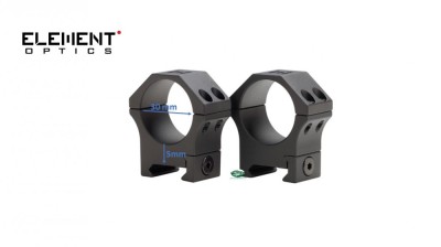 ELEMENT Anelli picatinny bassi 30 mm altezza 22mm 54009