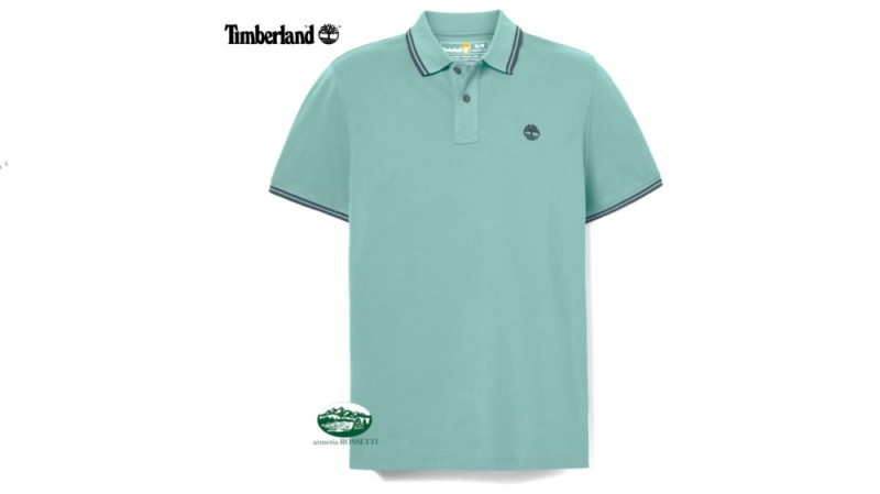 TIMBERLAND Polo in Pique verde pastello