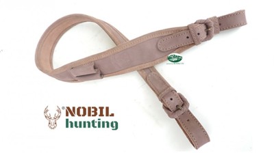 NOBIL Bretella carabina in cuoio marrone con portacolpi 