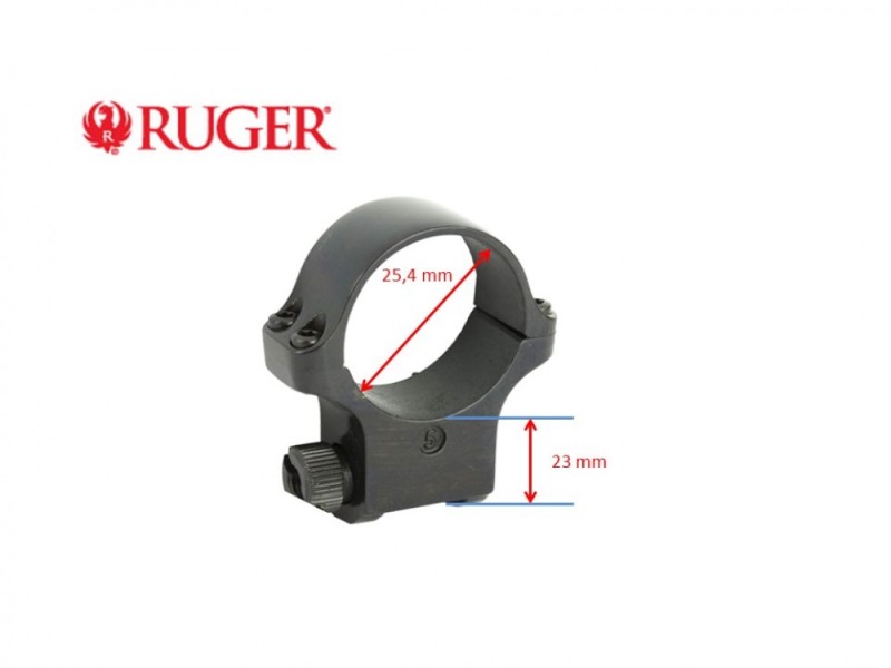 RUGER anello acciaio 5B 1´´ alto acciaio