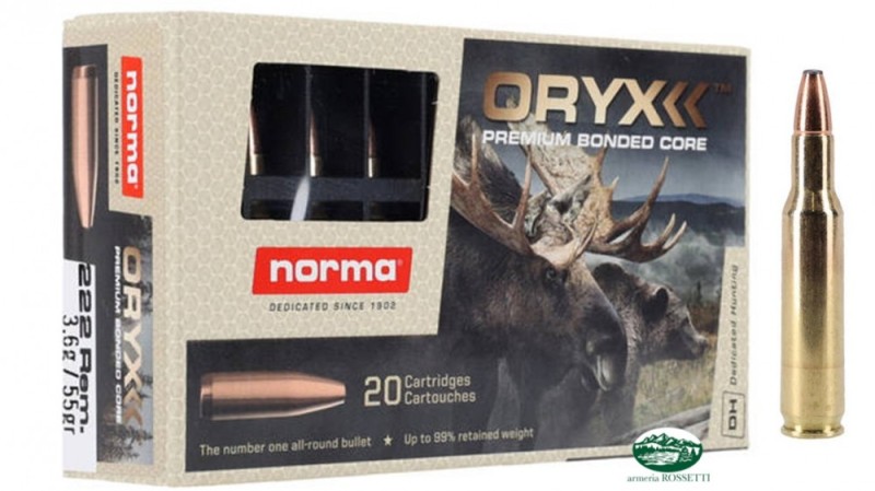 NORMA munizioni cal.222 rem Oryx 55 gr.