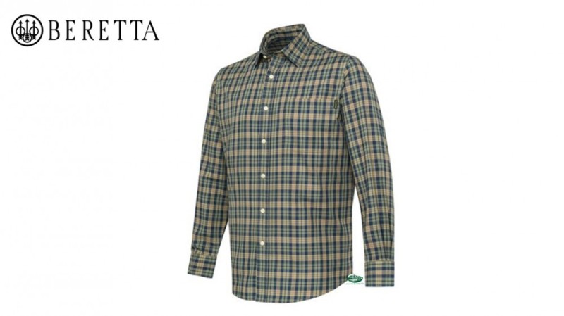 BERETTA Camicia quadri Bryggen blu e beige LU382