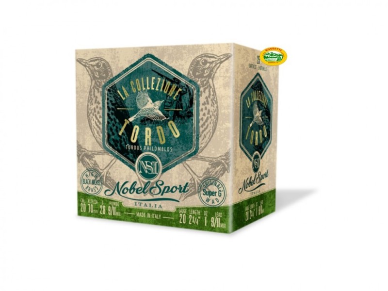 NOBEL cartucce TORDO Collezione Speciale cal.20 gr.28 pb.9/11 mix