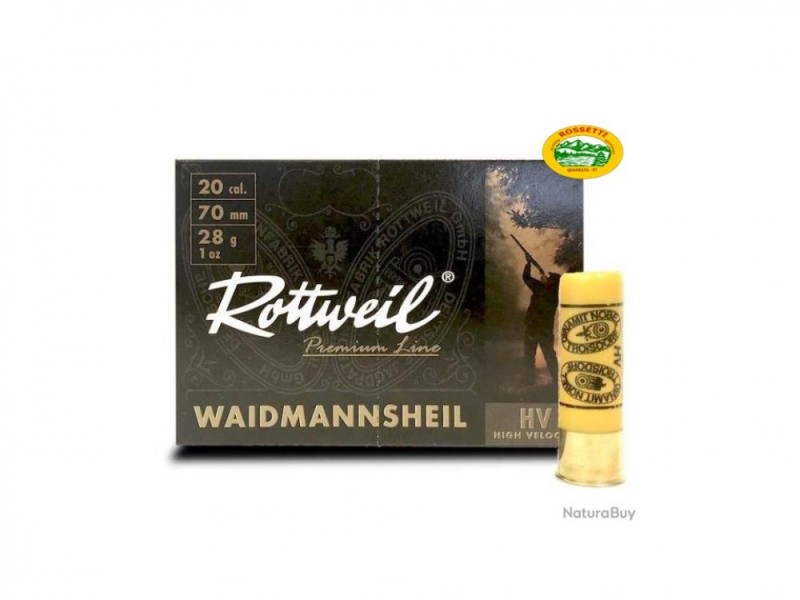ROTTWEIL cartucce WAIDMANNSHEIL HV cal.20 gr.28 pb.5 speciale colombaccio