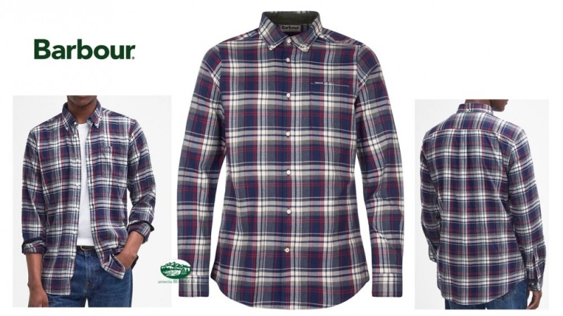 BARBOUR Camicia Crossfell quadri blu