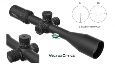 VECTOR OPTICS Sentinel 5-25x50 reticolo illuminato HD FFP SCFF-58