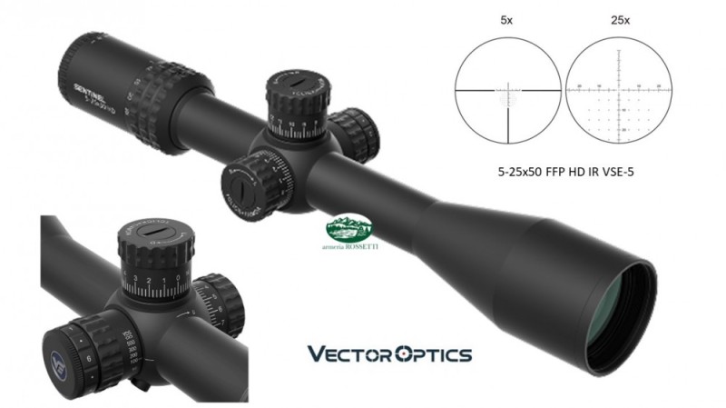 VECTOR OPTICS Sentinel 5-25x50 reticolo illuminato HD FFP SCFF-58