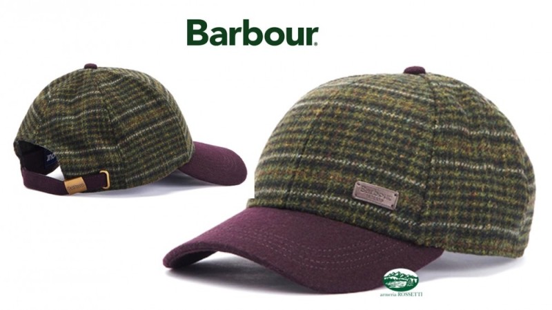 BARBOUR Cappello Clyde in lana tartan verde
