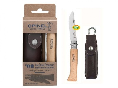 OPINEL Coltello n.8 outdoor con fodero in pelle