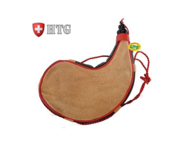 HTG Borraccia curva 1 litro in pelle di daino 