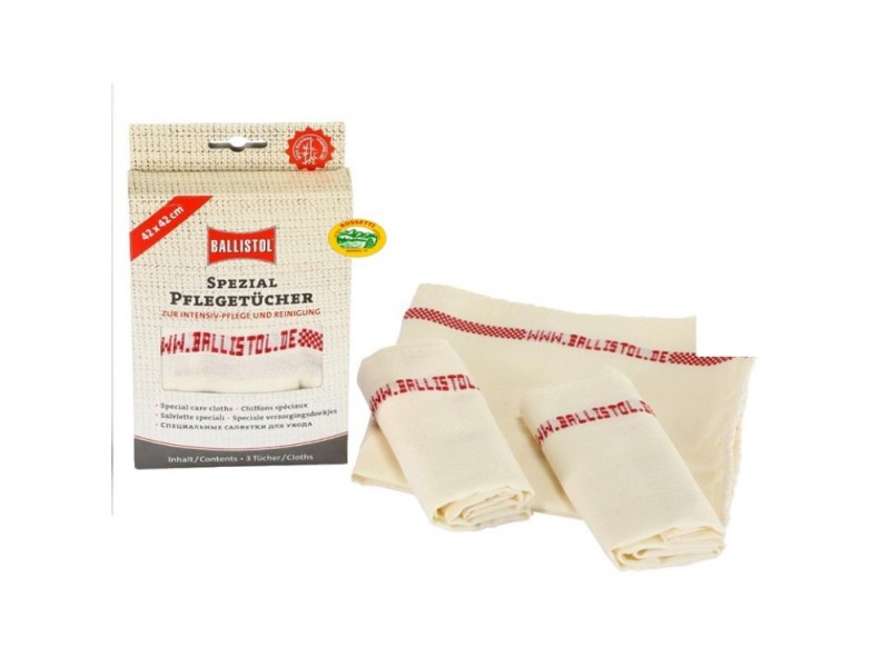 BALLISTOL set 3 panni pulizia armi 42 x 42 cm