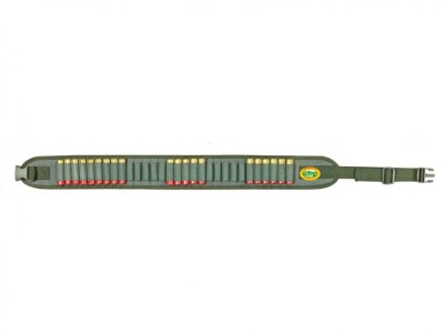 HTG cartuccera poliestere foderata 26 celle elastiche - cal.12 - 16 - 20 verde