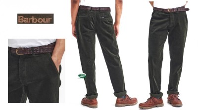 BARBOUR Pantaloni Forest chino velluto verde
