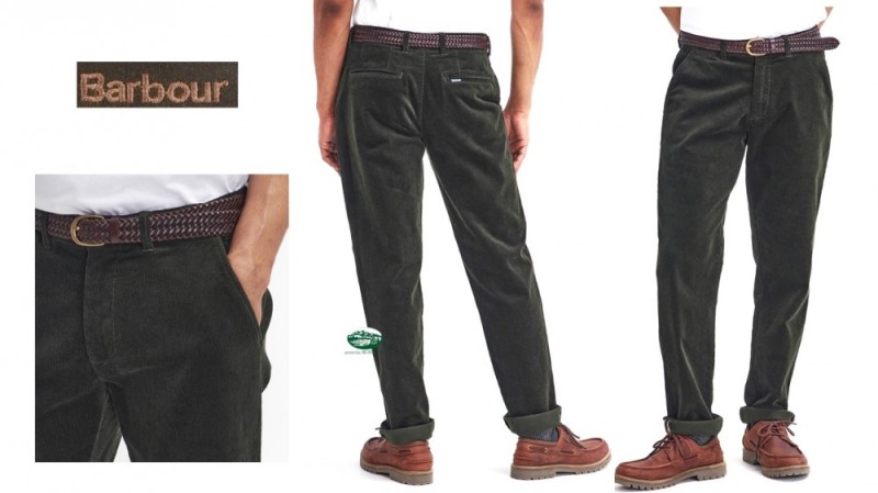 BARBOUR Pantaloni Forest chino velluto verde