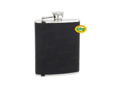 HTG fiaschetta inox 6 oz. rivestita in pelle 