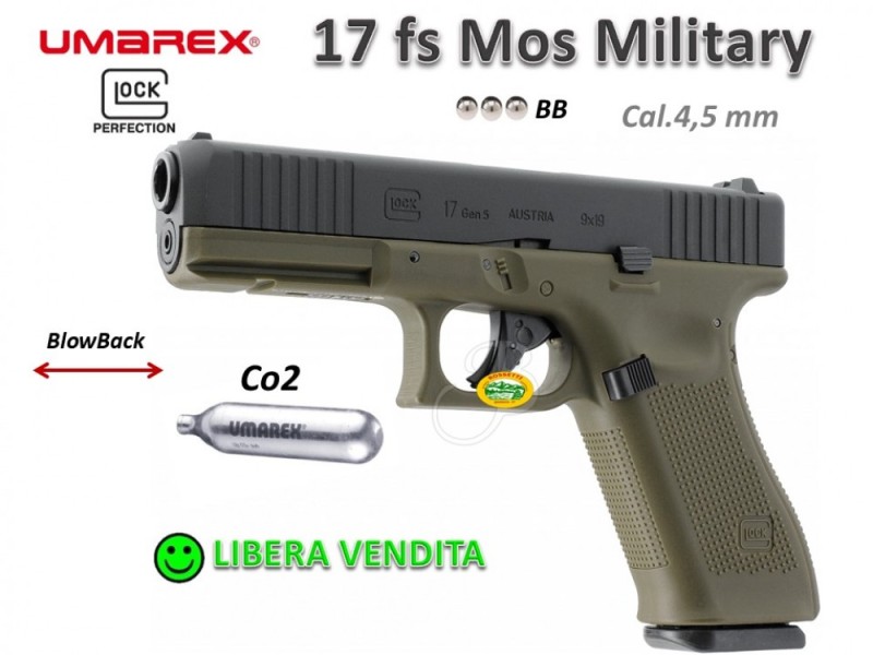 GLOCK 17 FS Gen 5 Green / Black cal.4,5  - Co2