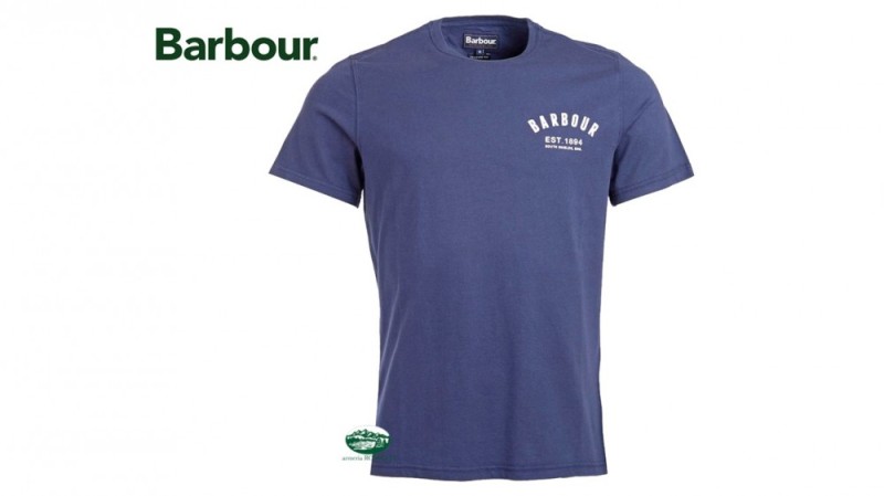 BARBOUR T-shirt girocollo Preppy colore blu oceano