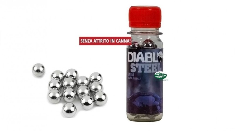 DIABLO STEEL pallettoni in acciaio cal.50 per pistole difesa e paintball 