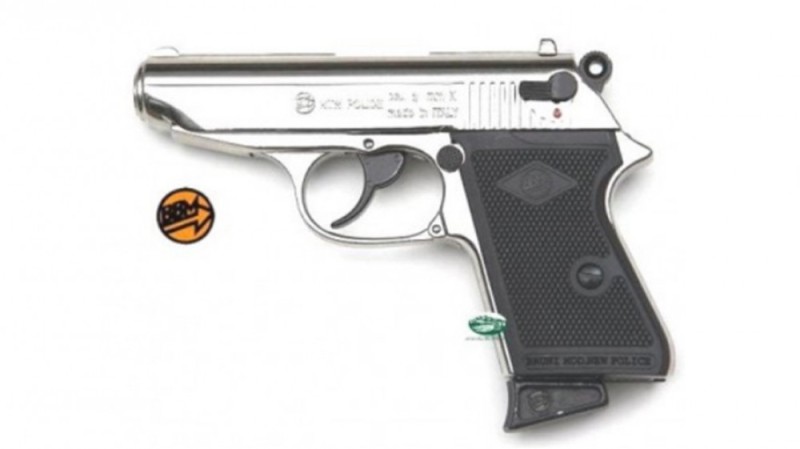 BRUNI Pistola a salve NEW POLICE NICKEL 9 mm