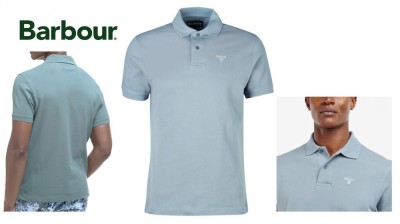 BARBOUR Polo cotone pique Sports colore petrolio 